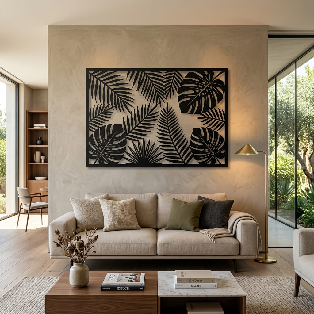 Painel de Parede Botânico Tropical 90x60cm — Arte de Casa