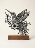Escultura de Mesa Beija-Flor Floral — Arte de Casa