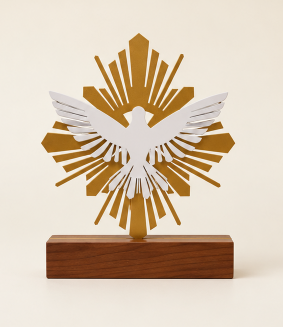 Escultura de Mesa Espírito Santo com Resplendor — Arte de Casa