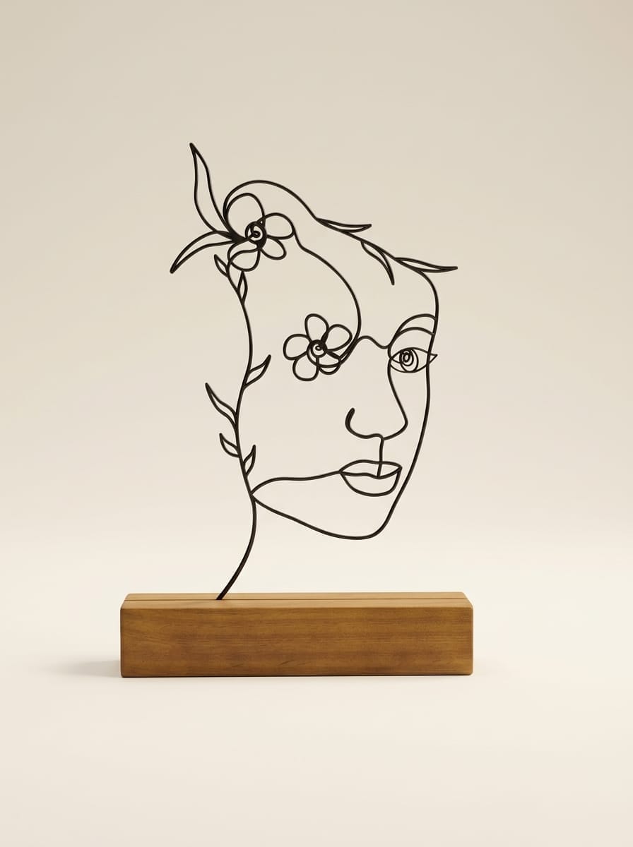 Escultura Aramada Flores Frontal — Arte de Casa