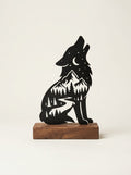 Escultura de Mesa Lobo da Noite & Floresta — Arte de Casa