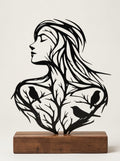 Escultura de Mesa Mulher & Pássaros — Arte de Casa