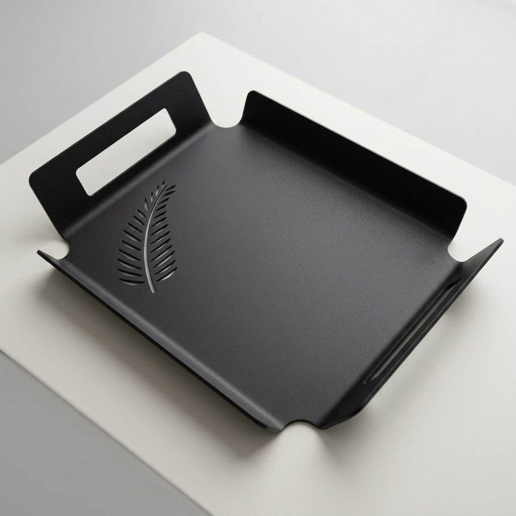 Bandeja Decorativa em Metal Botânica com Alças 36x28cm